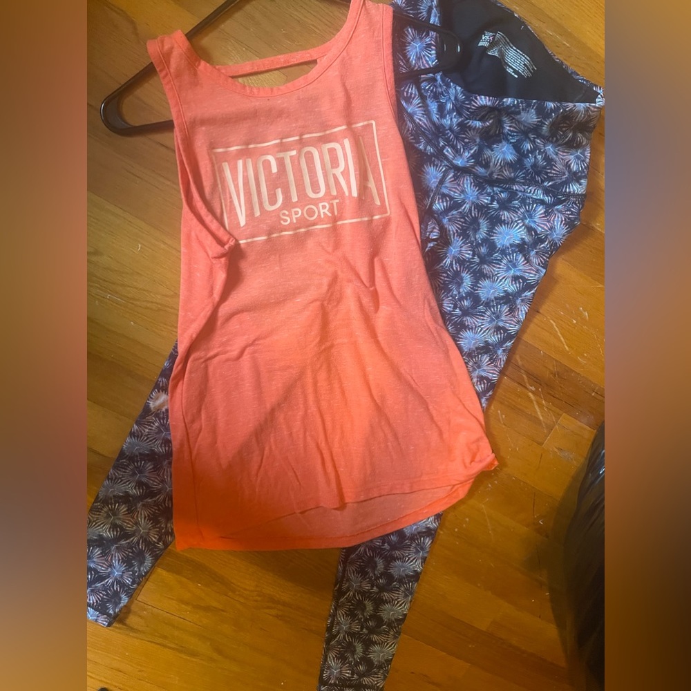 Victoria Secret Sport workout tank and yoga pants outfit ($ for both pieces)